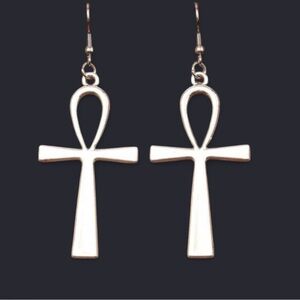 Silver Ankh Earrings